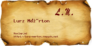 Lurz Márton névjegykártya